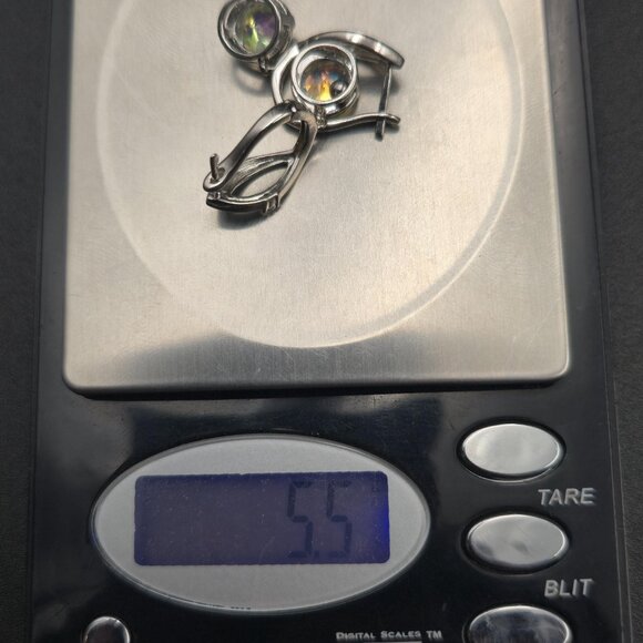 Sterling Silver Mystic Topaz Colorful Gemstone Earrings A6156 - Picture 7 of 7